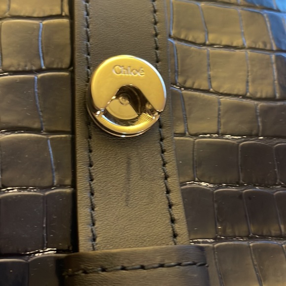 CHLOE' ABY Day Croc Embossed Medium Bag - Picture 10 of 15